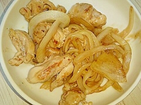 新玉ねぎと鶏もも肉の焼き鳥のたれ炒め